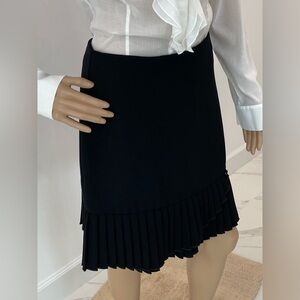 NWOT Perky Black Skirt, Assymetric Pleated Bottom, Size 6